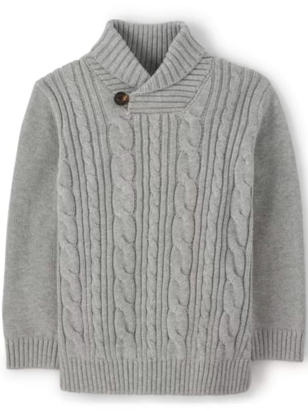 Gymboree Boys 7 Gray Long Sleeve Cable Knit Shawl Sweater NWT